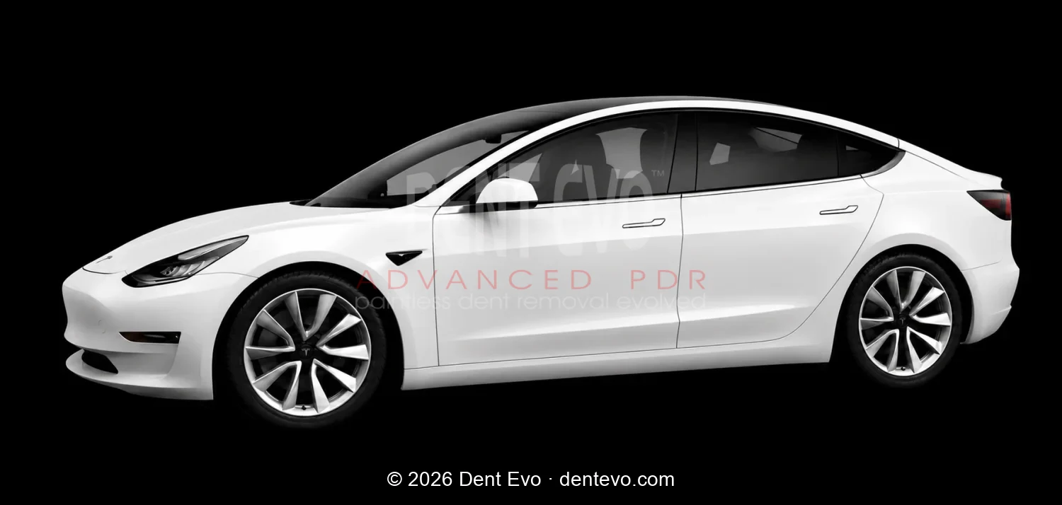 Tesla painted exterior, the finish you see from the outside